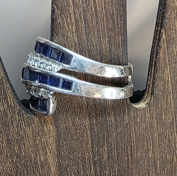 💙Sterling Silver Sapphire Wrap Ring – Size 8.5 – Tests Corundum 💎 - Picture 3 of 7
